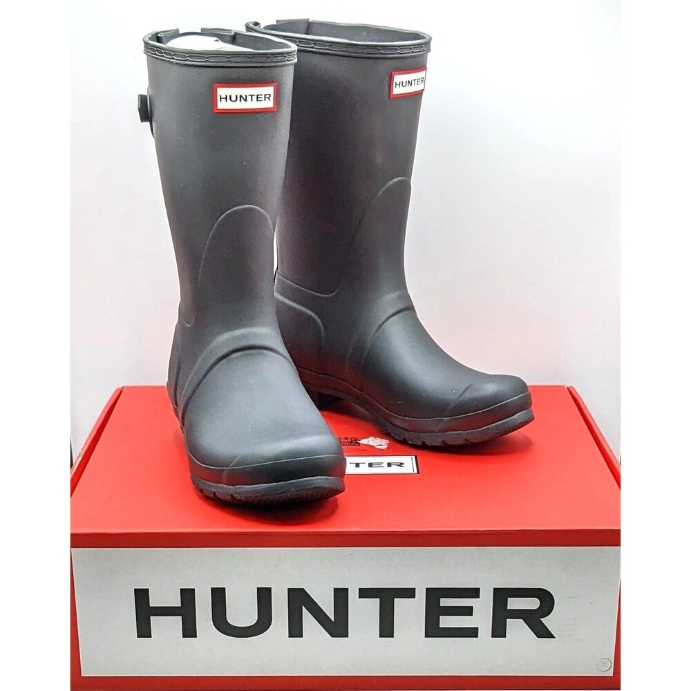 Hunter Original Short Back Adjustable Women’s Waterproof Boots Navy Sz 6 and 7.